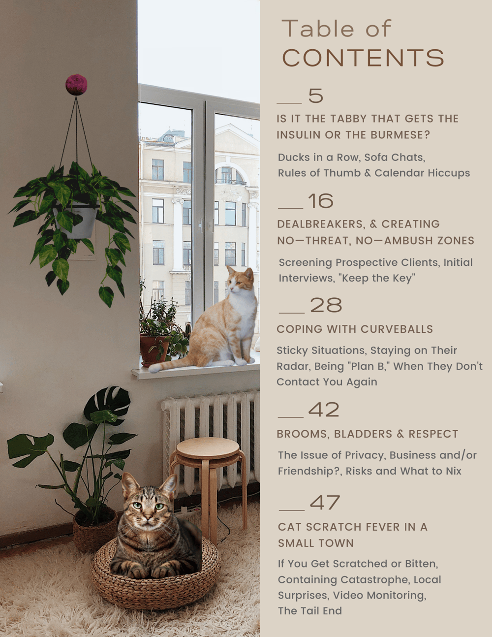 Cat Sitter Secrets Table of Contents